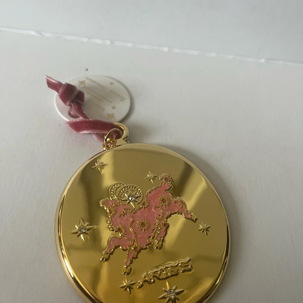 Anthropologie Lou Benesch Zodiac Ornament Gold Plated 